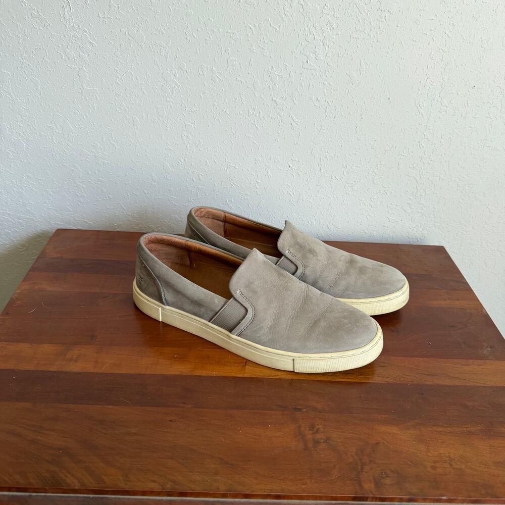 FRYE Ivy Slip On Gray Soft Suede Leather Slide On Sneaker Womens 8.5 Casual